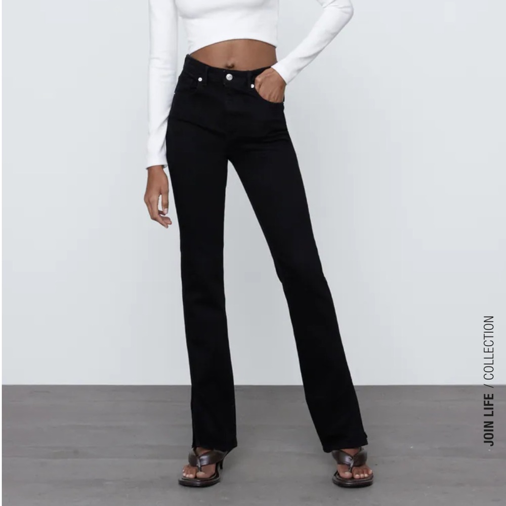 Zara HIGH RISE SPLIT SKINNY JEANS